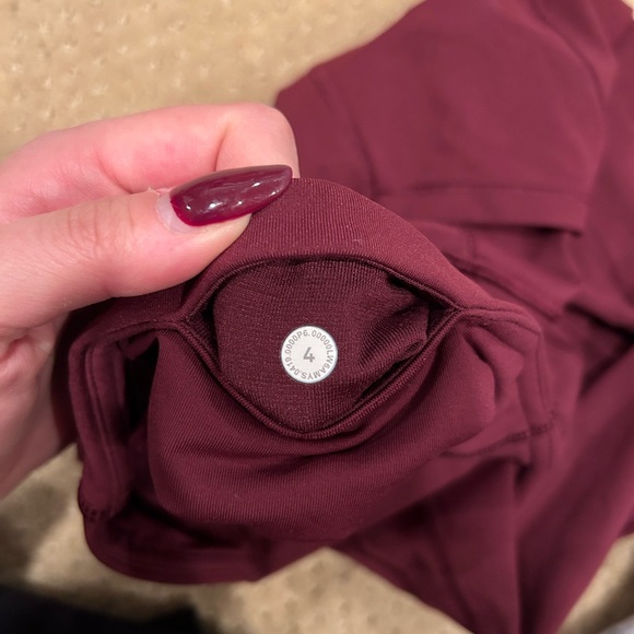 Burgundy Lululemon Leggings size 4 - Picture 3 of 3